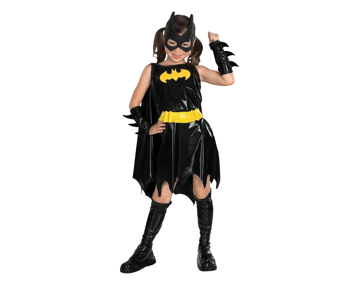 Includes: Batgirl dress with attached cape, belt, boot tops, gauntlets and mask EOL